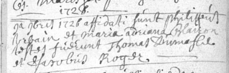 Document numérisé de mariage