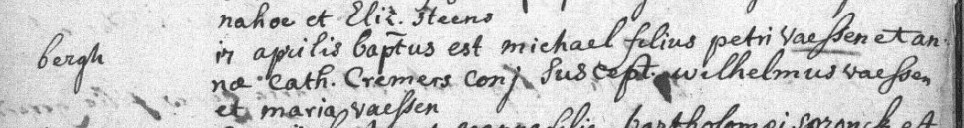 Acte de naissance de Michel VAESSEN