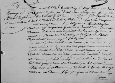 Document numérisé de mariage