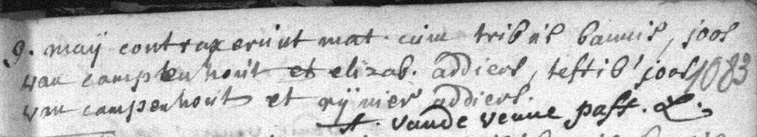 Document numérisé de mariage