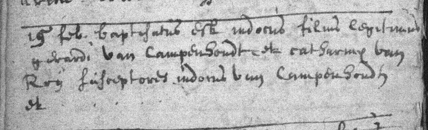 Acte de naissance de Judocus Van CAMPENHOUT