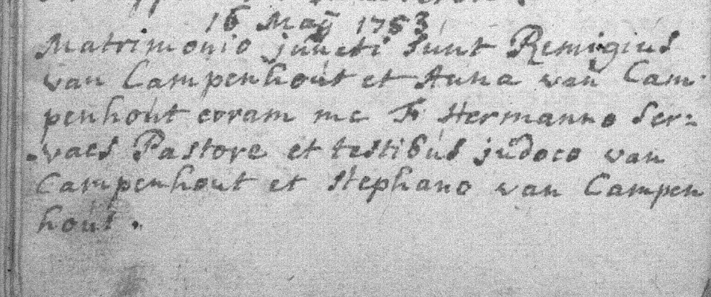 Document numérisé de mariage