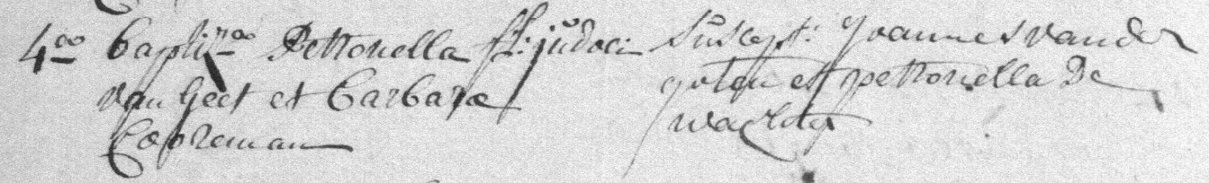 Acte de naissance de Petronella van GEERT