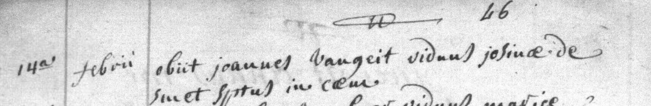 Document de décès de Joannes van GEET