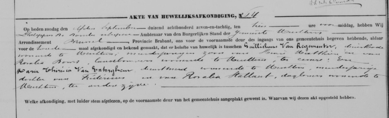 Document numérisé de mariage