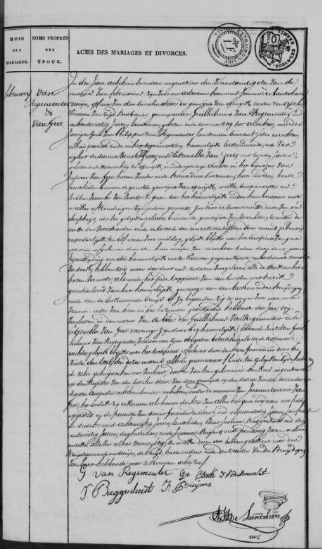 Document numérisé de mariage