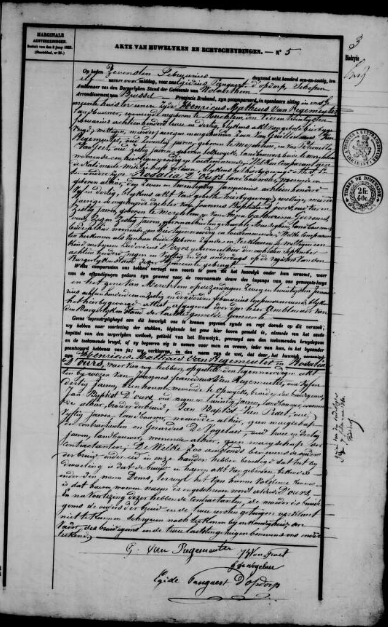 Document numérisé de mariage