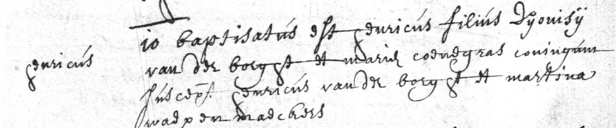 Acte de naissance de Henri VANDERBORGTH