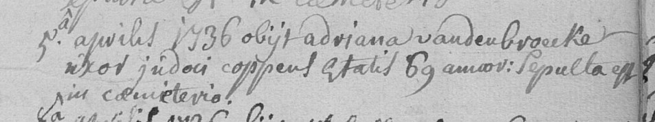 Acte de naissance de Adriana VANDENBROUCKE