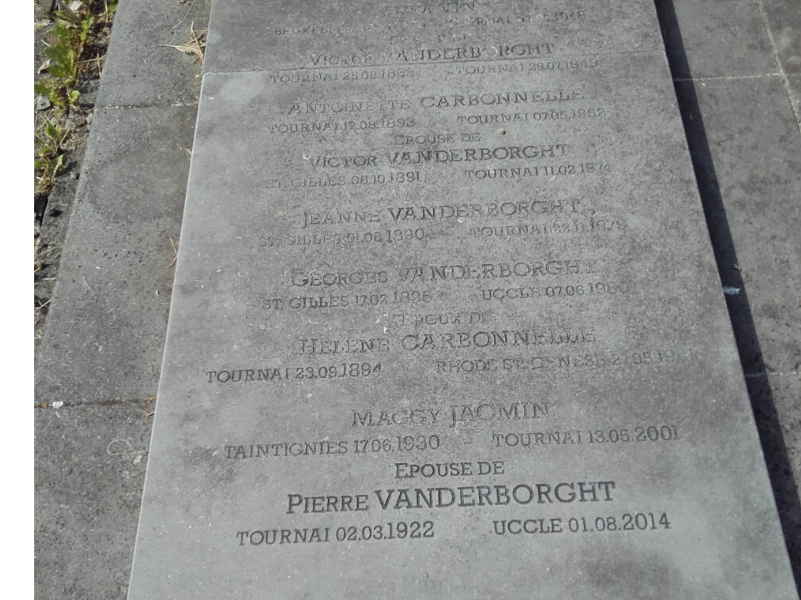 Document de décès de Jeanne Françoise Anna VANDERBORGHT