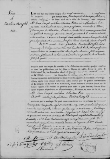 Document numérisé de mariage
