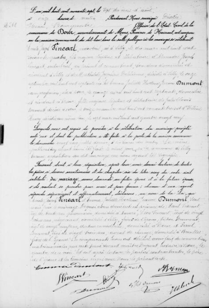 Document numérisé de mariage