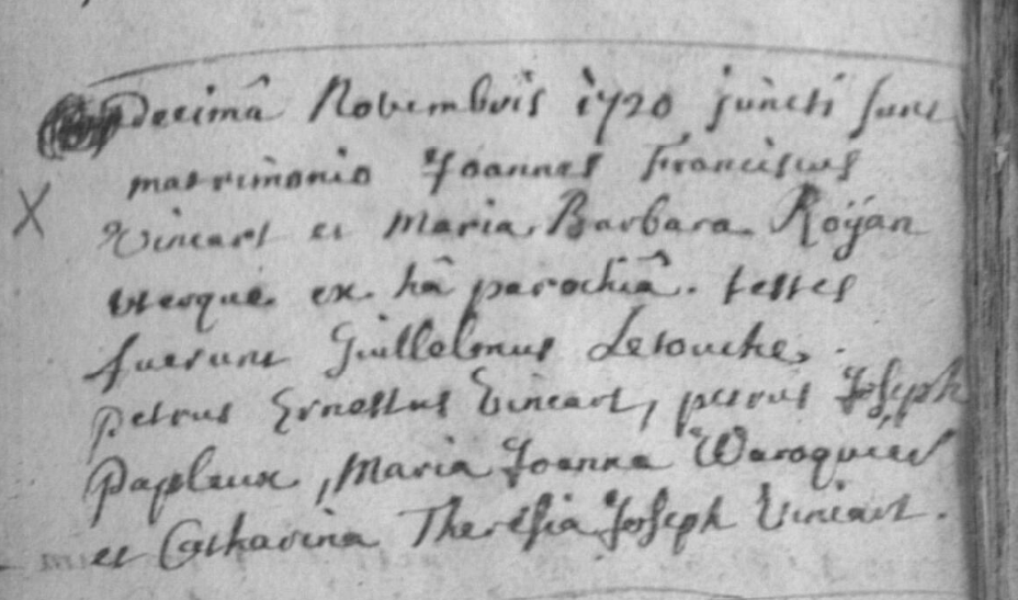 Document numérisé de mariage