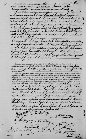 Document numérisé de mariage