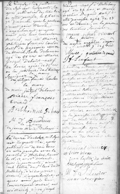 Document numérisé de mariage