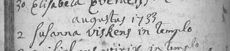 Document de décès de Susanna VISKENS