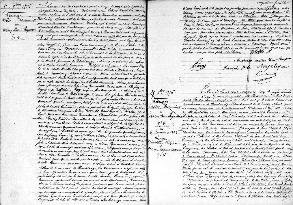 Document numérisé de mariage