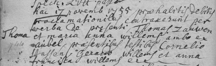 Document numérisé de mariage