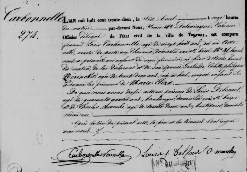 Document de décès de Marie Elisa CARBONNELLE