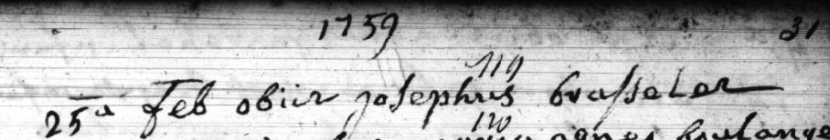 Document de décès de Joseph BRASSELET