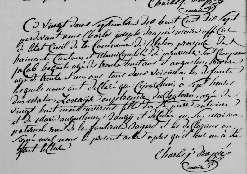 Document de décès de Zénaïde Euphémie DUCHATEAU