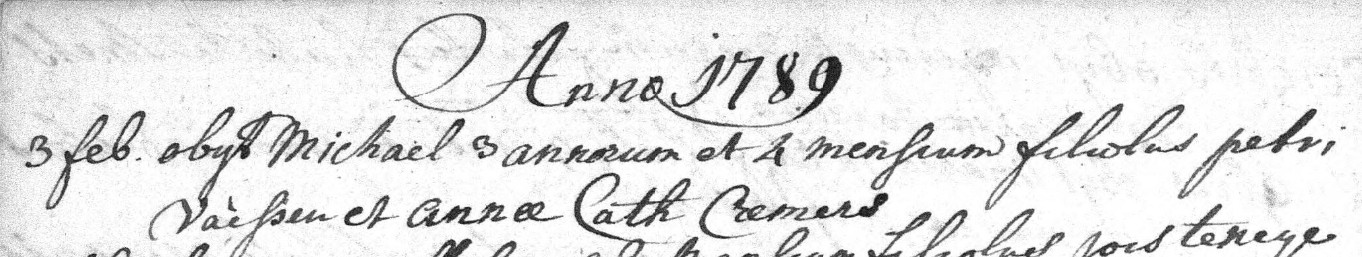 Document de décès de Michel VAESSEN