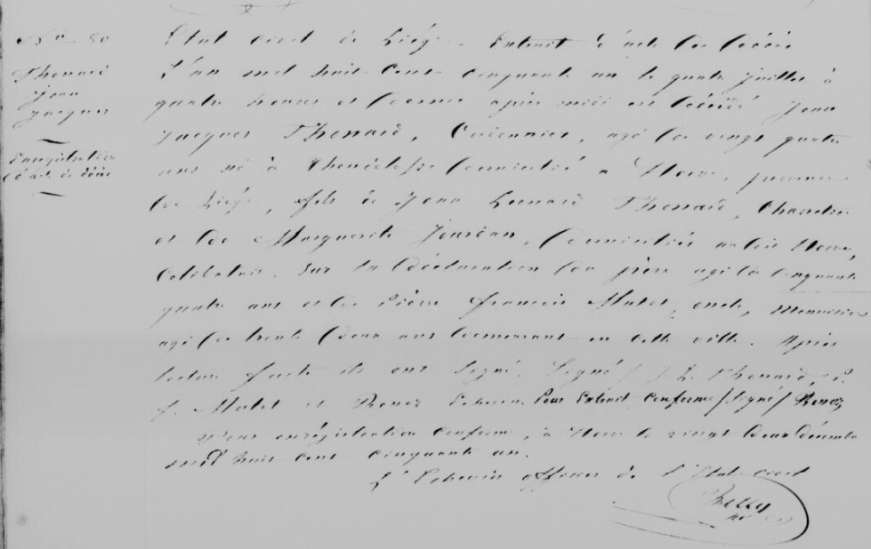 Document de décès de Jean Jacques THONARD