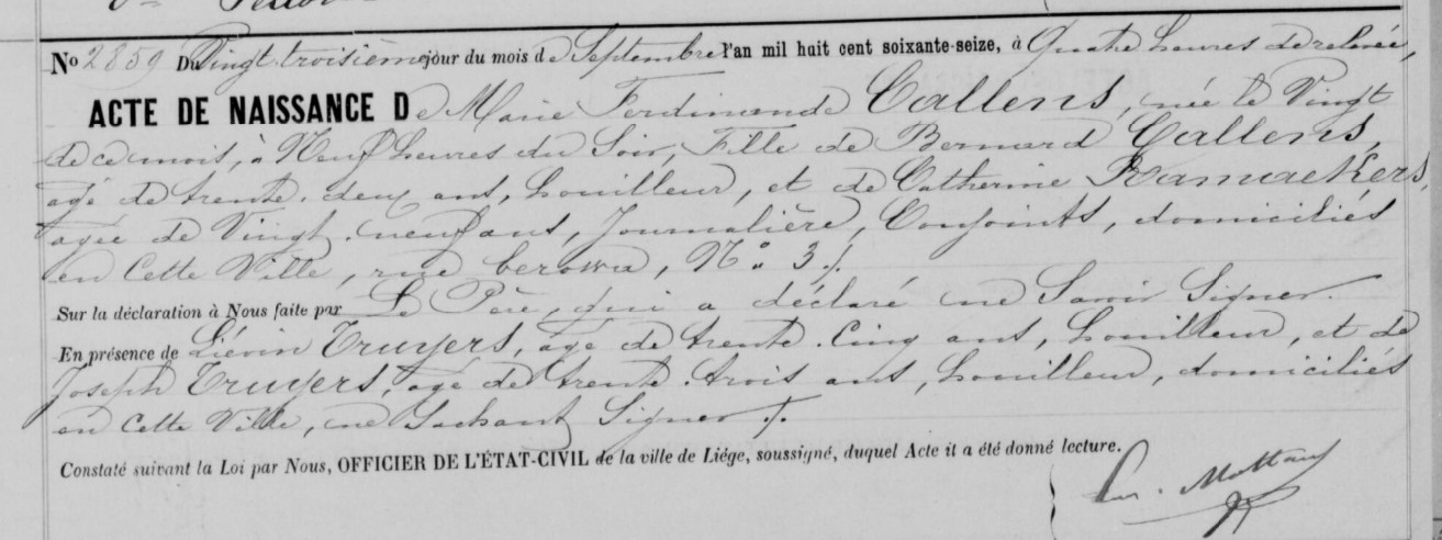 Document numérisé de mariage