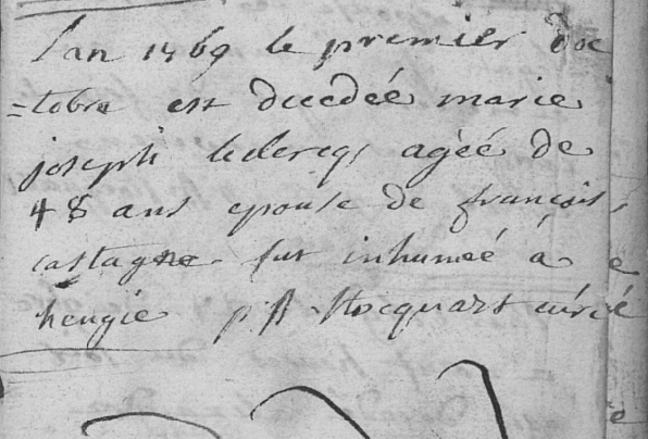 Document de décès de Marie Joseph LECLERC