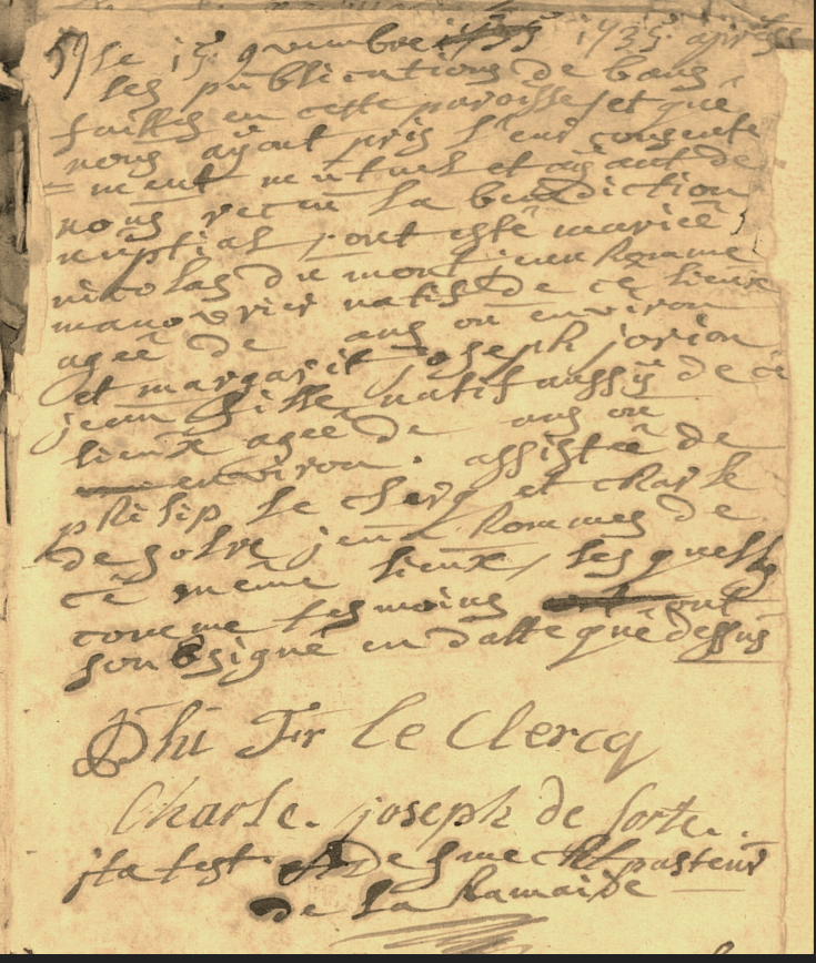 Document numérisé de mariage